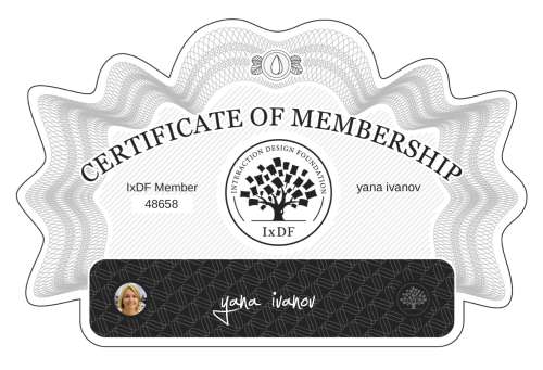 yana's Certificate of membership
