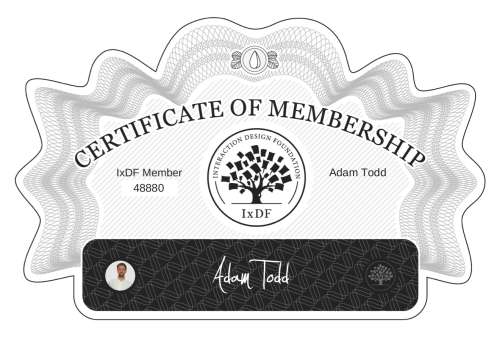 Adam's Certificate of membership