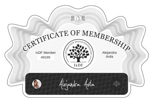 Alejandra's Certificate of membership