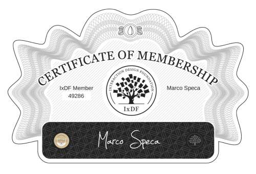 Marco's Certificate of membership