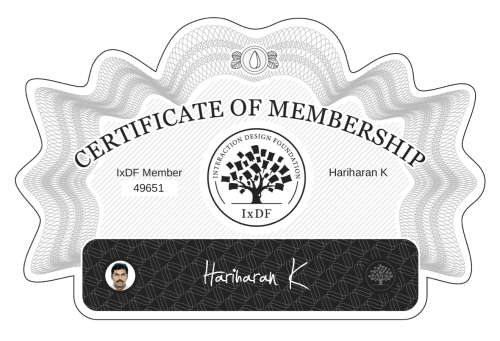 Hariharan's Certificate of membership
