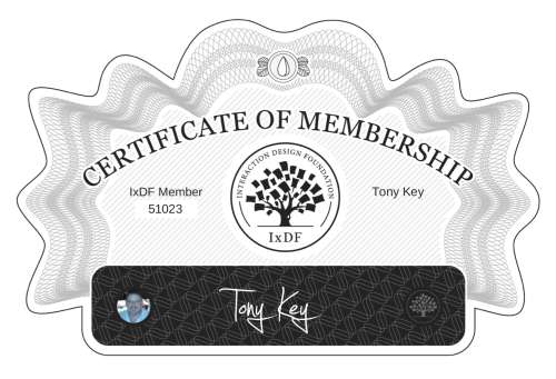 Tony's Certificate of membership