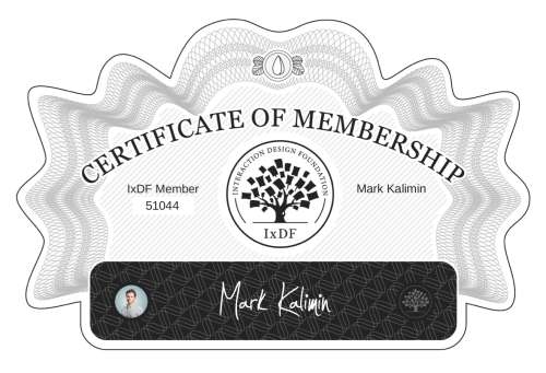 Mark's Certificate of membership