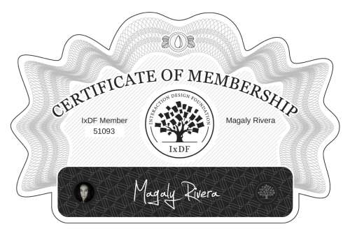 Magaly's Certificate of membership
