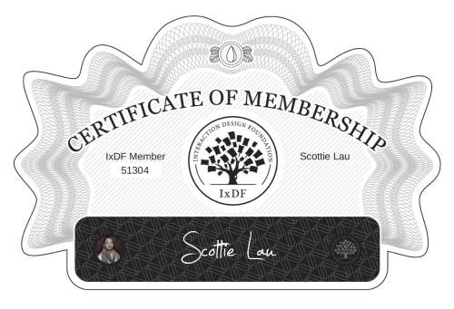 Scottie's Certificate of membership