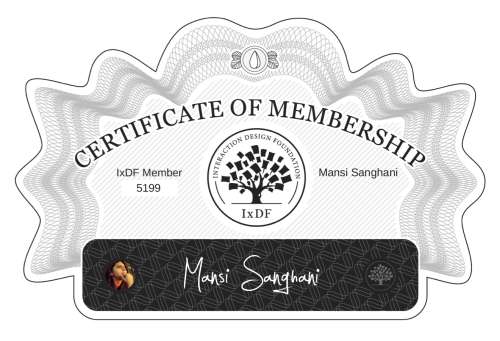 Mansi's Certificate of membership