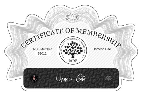Unmesh's Certificate of membership