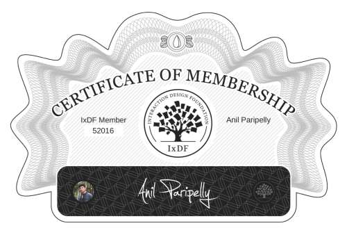 Anil's Certificate of membership