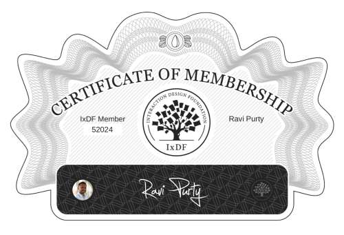 Ravi's Certificate of membership