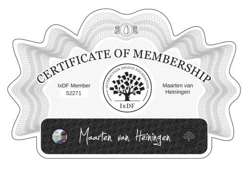 Maarten's Certificate of membership