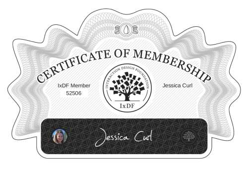 Jessica's Certificate of membership