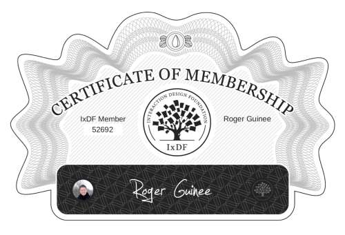 Roger's Certificate of membership