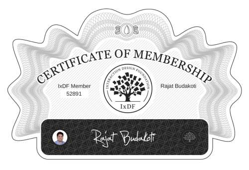 Rajat's Certificate of membership