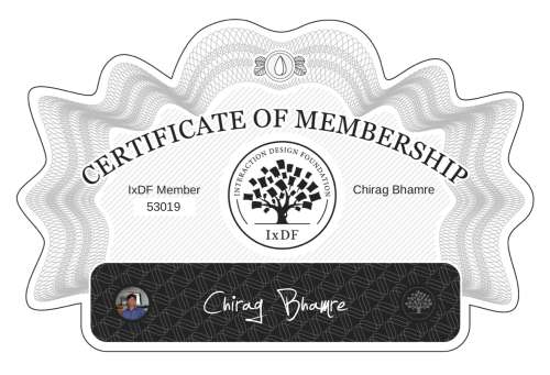 Chirag's Certificate of membership