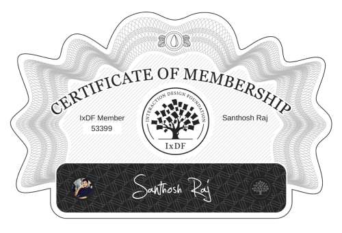Santhosh's Certificate of membership