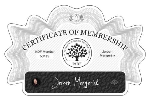 Jeroen's Certificate of membership
