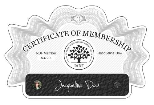 Jacqueline's Certificate of membership
