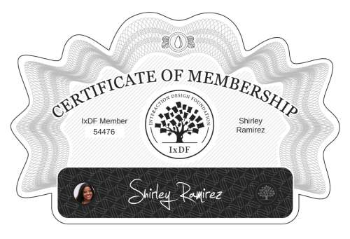 Shirley's Certificate of membership