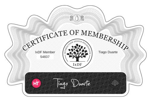 Tiago's Certificate of membership