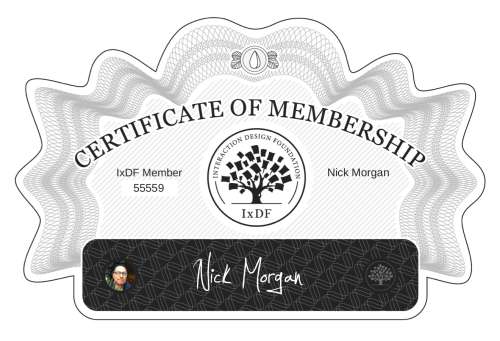 Nick's Certificate of membership