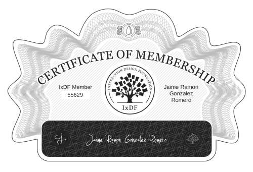 Jaime's Certificate of membership