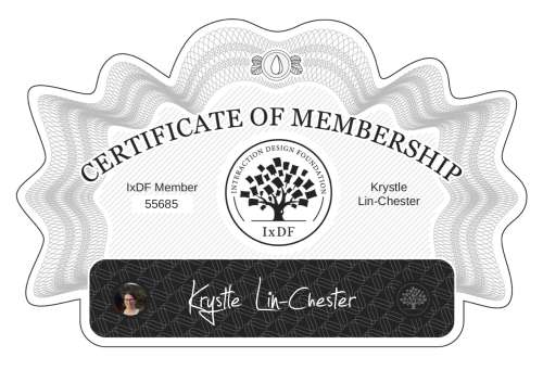 Krystle's Certificate of membership