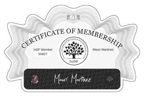 Mauri's Certificate of membership
