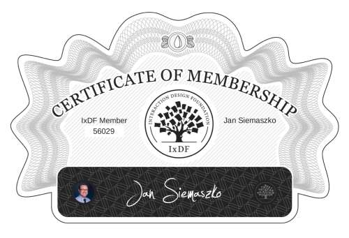Jan's Certificate of membership