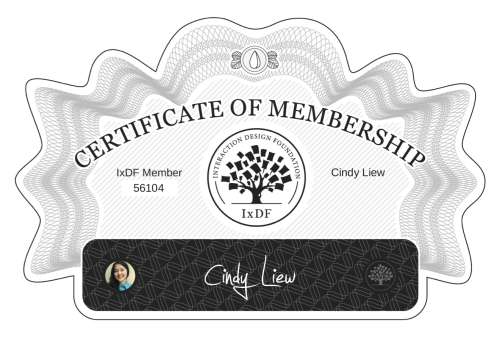 Cindy's Certificate of membership