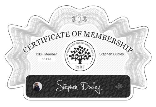 Stephen's Certificate of membership