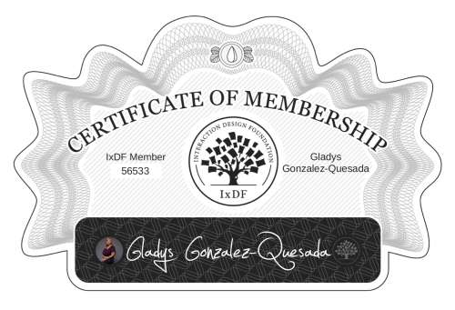 Gladys's Certificate of membership