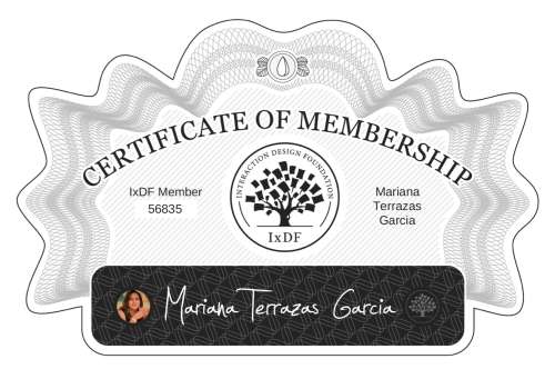 Mariana's Certificate of membership