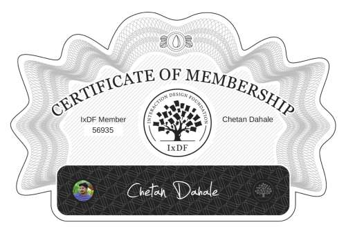 Chetan's Certificate of membership