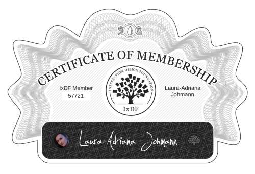 Laura-Adriana's Certificate of membership