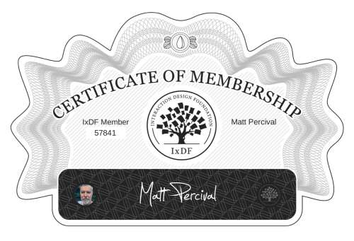 Matt's Certificate of membership