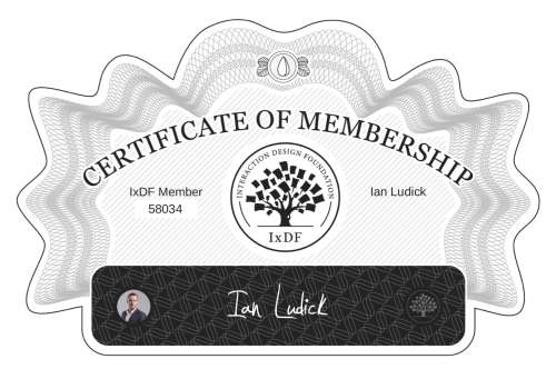 Ian's Certificate of membership