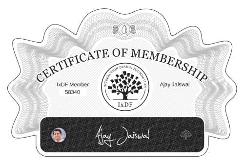 Ajay's Certificate of membership