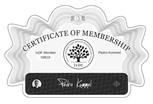 Pedro's Certificate of membership