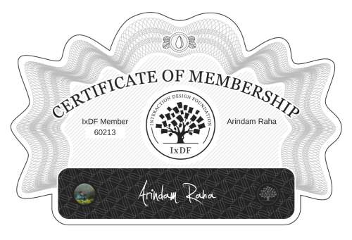 Arindam's Certificate of membership