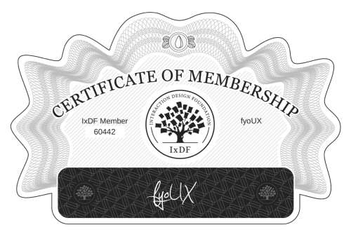 fyoUX's Certificate of membership