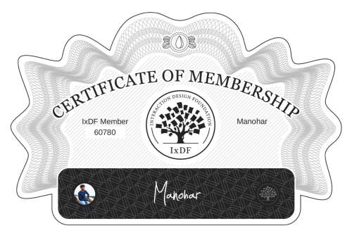 Manohar's Certificate of membership