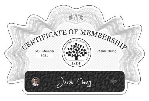 Jason's Certificate of membership