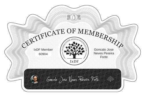 Gonçalo's Certificate of membership
