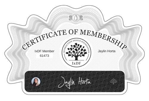 Jaylin's Certificate of membership