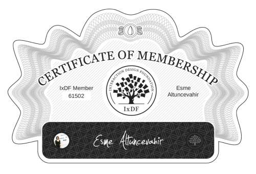 Esme's Certificate of membership