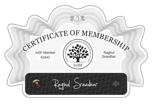 Raghul's Certificate of membership