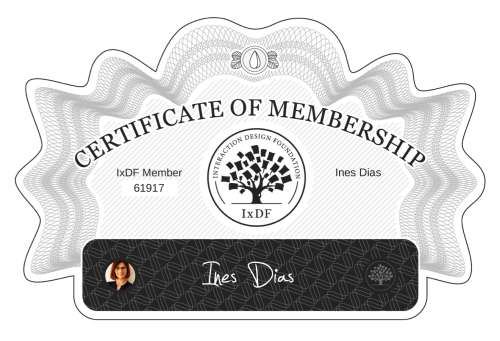 Inês's Certificate of membership
