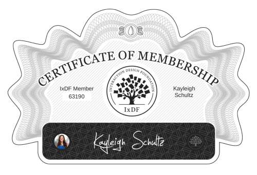 Kayleigh's Certificate of membership