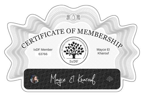 Mayce's Certificate of membership
