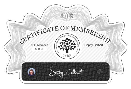 Sophy's Certificate of membership